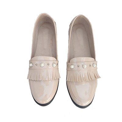 mocasines beige charol talles especiales
