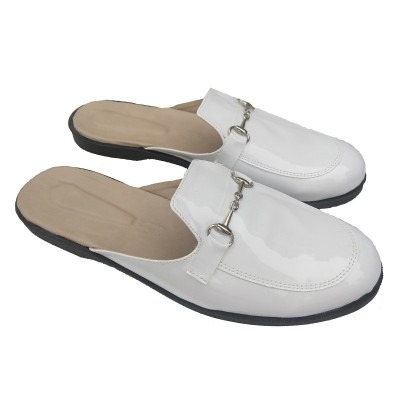 mules charol blanco mujer talles especiales