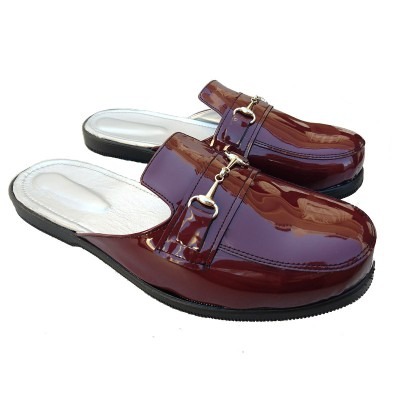 mules charol bordo mujer talles especiales
