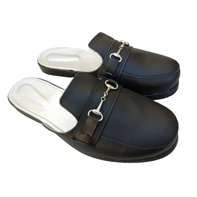 mules eco cuero negras mujer talles especiales
