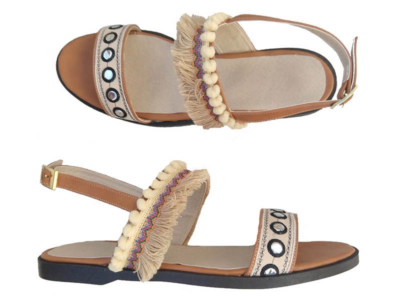 sandalias beige