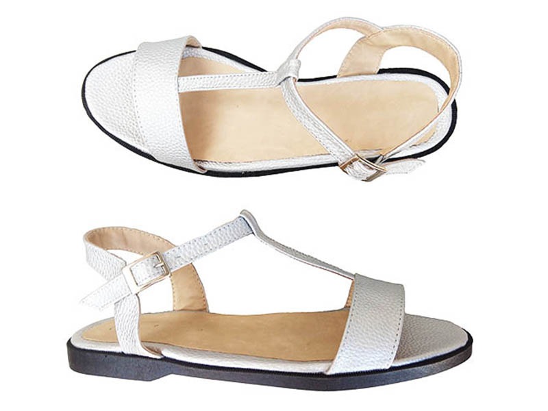 sandalias plateadas