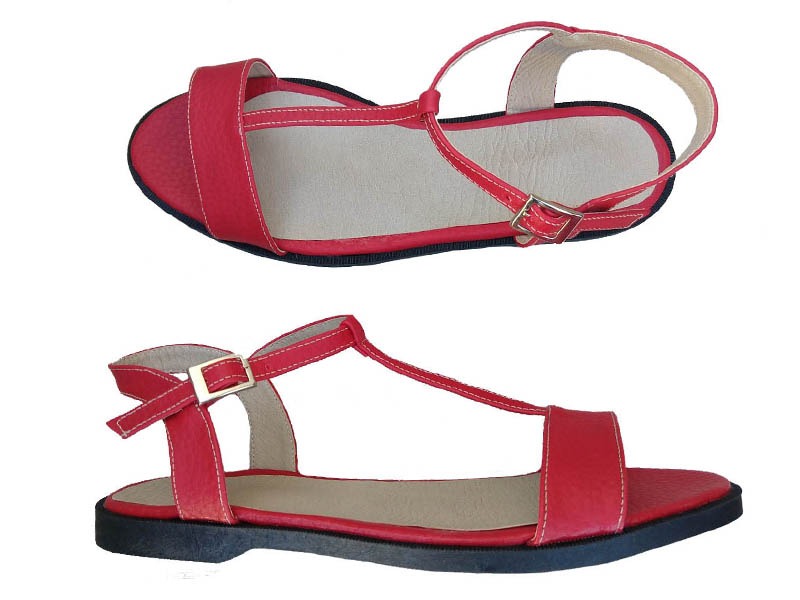 sandalias rojas
