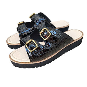 sandalias negras ajustables
