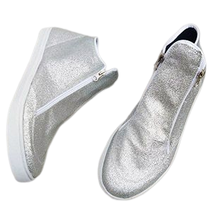 zapatillas botitas glitter plata