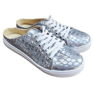 zapatillas plata sin talón