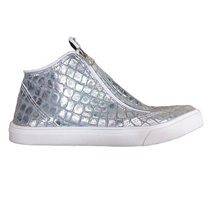 zapatillas botitas croco plata