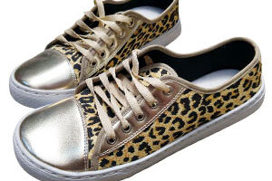 zapatillas leopardo y dorado